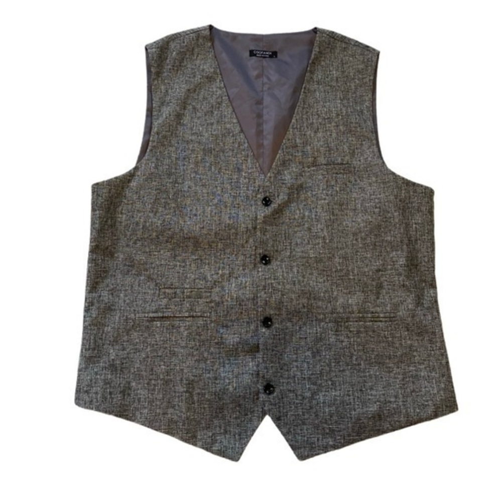 Coofandy Men’s Large Gray Casual Lightweight Button Down Suit Vest Business